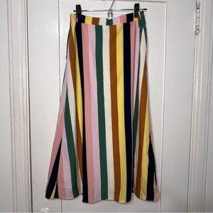 Elodie multicolor stripe midi skirt. Size M. Elastic waist. NWT.